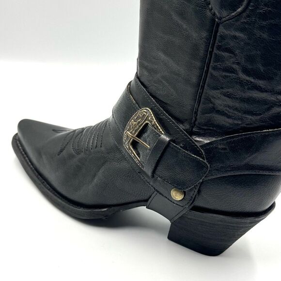 Corral Black Western Heeled Boots with Buckle - Picture 6 of 14